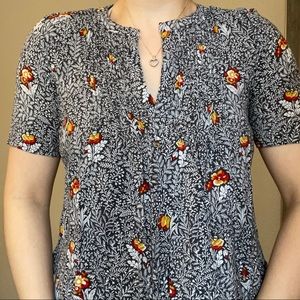 Floral Print Detailing Blouse